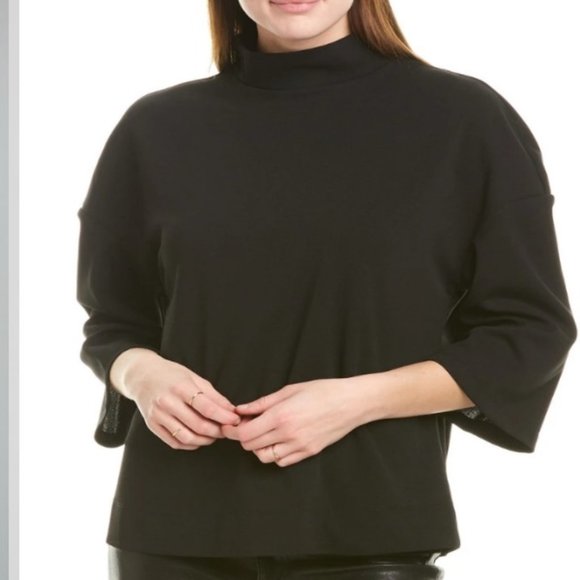 H by Halston Tops - H Halston Mock Neck Drop Shoulder 3/4 Sleeve Top L